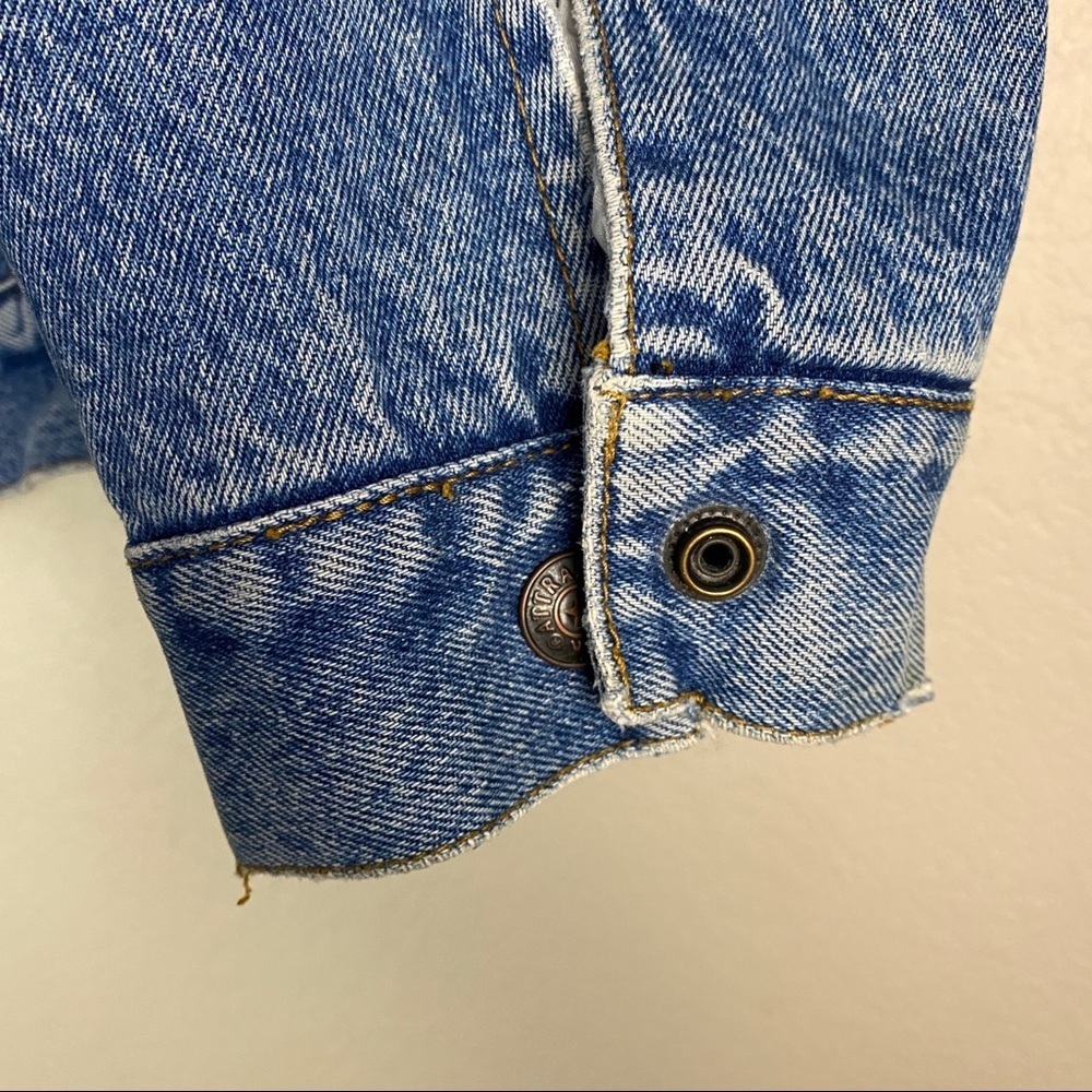 Attrak Denim Sherpa Jacket Vintage Mens Size Large - Picture 3 of 12
